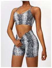 Snake Gray Bra Shorts