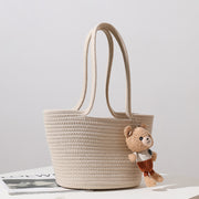 Cotton Basket Rice With Bear