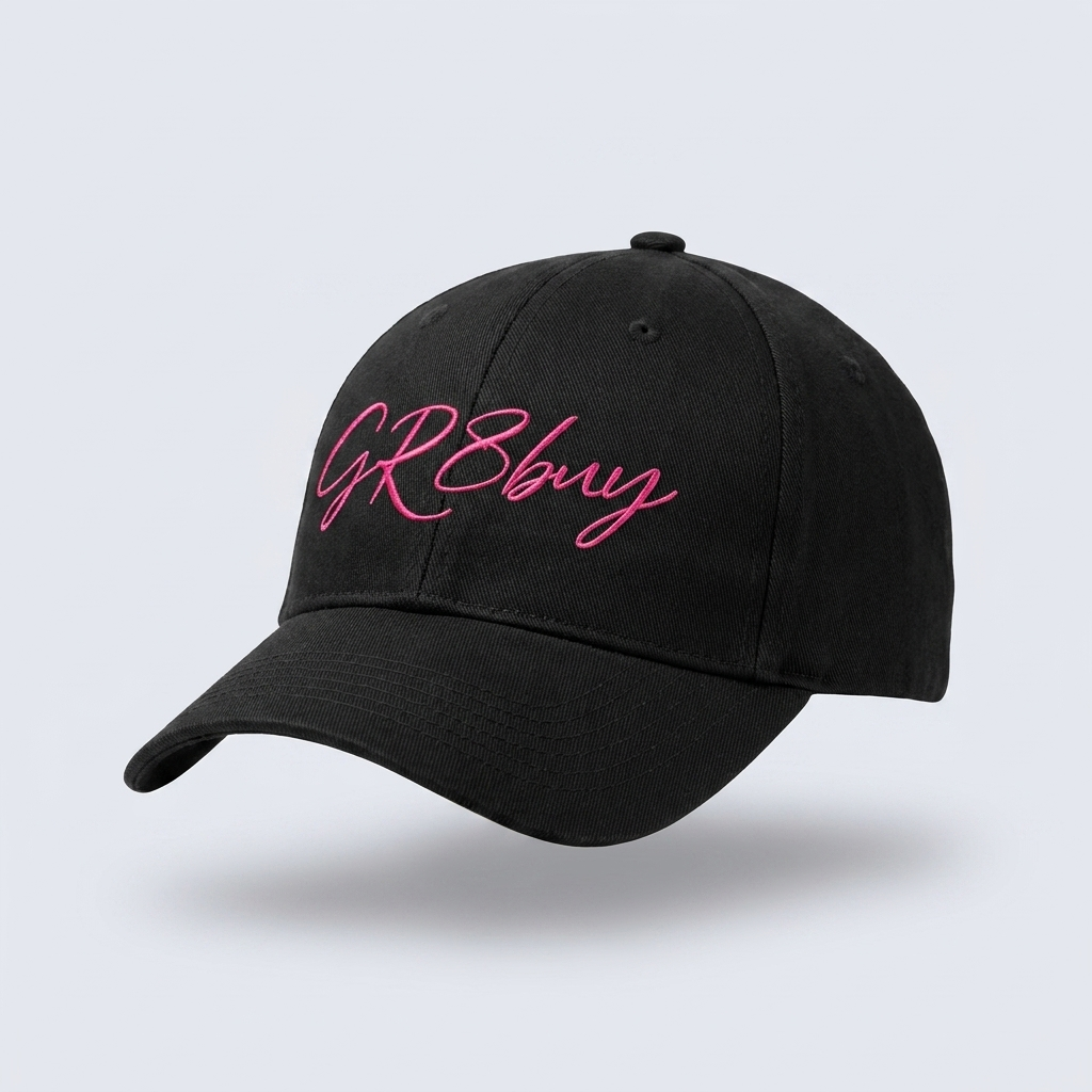 Groundwork Cap in black with pink GR8buy front logo