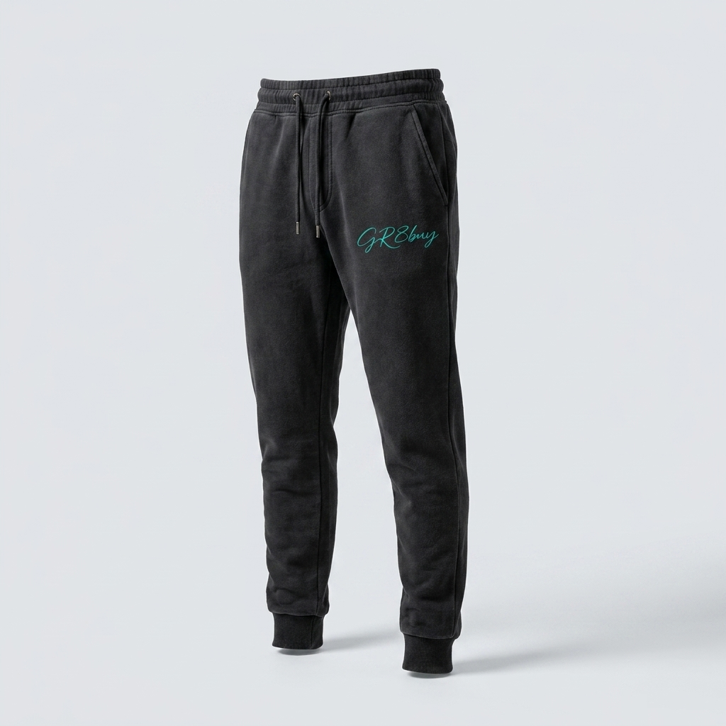 Groundwork Jogger in washed black with teal GR8buy logo