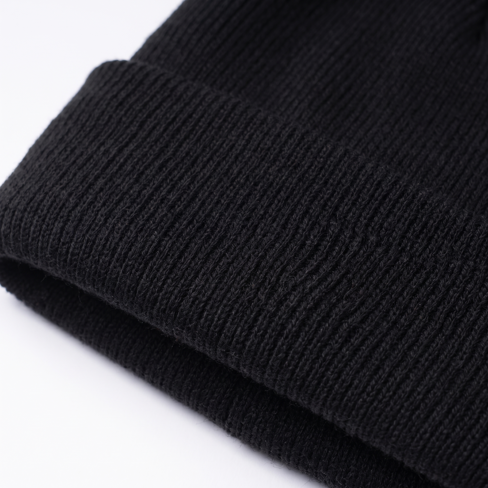 Everyday Ribbed Beanie, close-up detail of ribbed knit texture