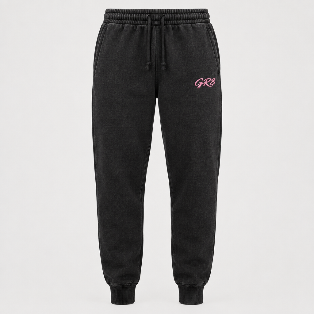 Groundwork Jogger, Washed Black, front view with GR8 logo